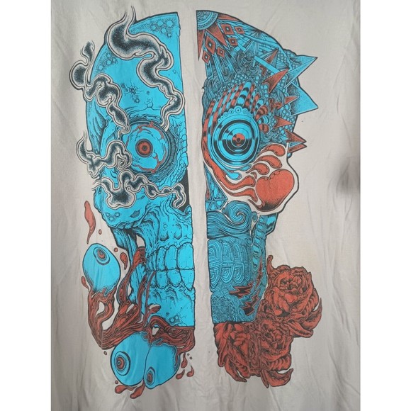 Jordan Buckley Sz 2XL World Wide Mens Shirt Skull Roses Print - Picture 7 of 8